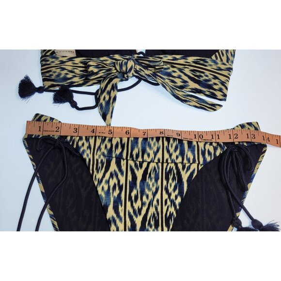 Robin Piccone Bikini Swim Top M Color Navy Blue Bottom Mid Rise Sz M - Picture 7 of 8